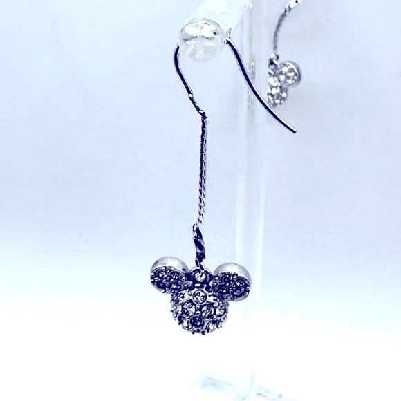 Mickey Mouse Herringbone Chain Earrings by Arribas Brothers Disney Swarovski - Picture 8 of 9